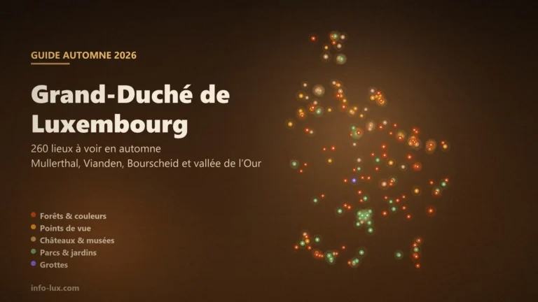 Carte des 260 lieux à voir en automne au Grand-Duché de Luxembourg