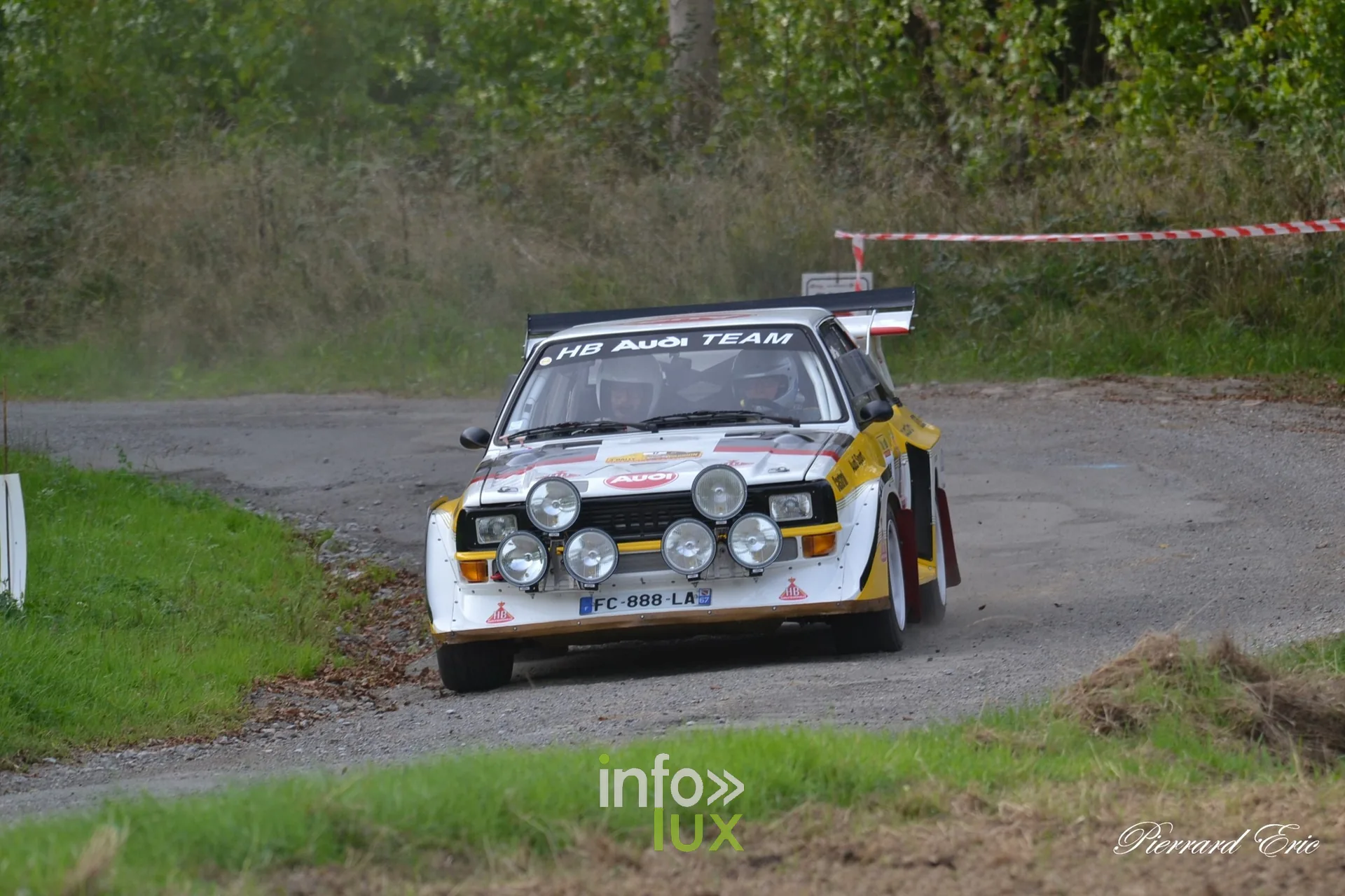 Audi Quattro S1 (Martin – Collard) en pleine glisse sur une spéciale du Rally 4 Passion 2026, région de Huy