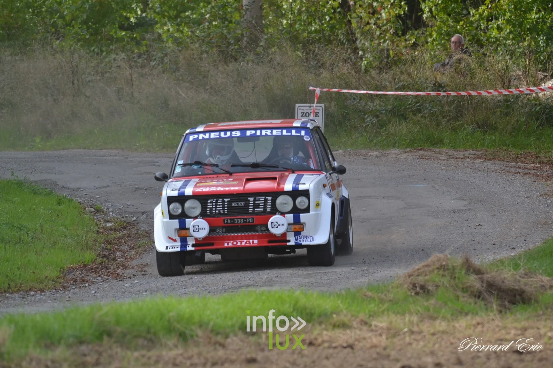 Fiat 131 Abarth (Valusek – Duc) en pleine glisse sur une spéciale du Rally 4 Passion 2026, région de Huy