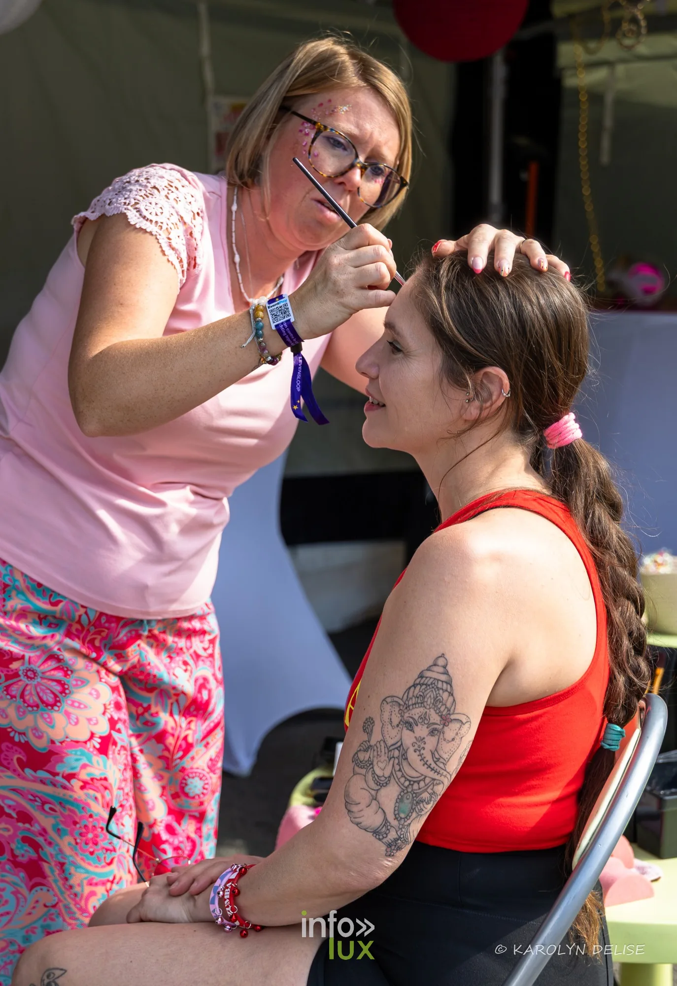 Maquillage au stand zumba du village, Relais pour la Vie de Nivelles 2026