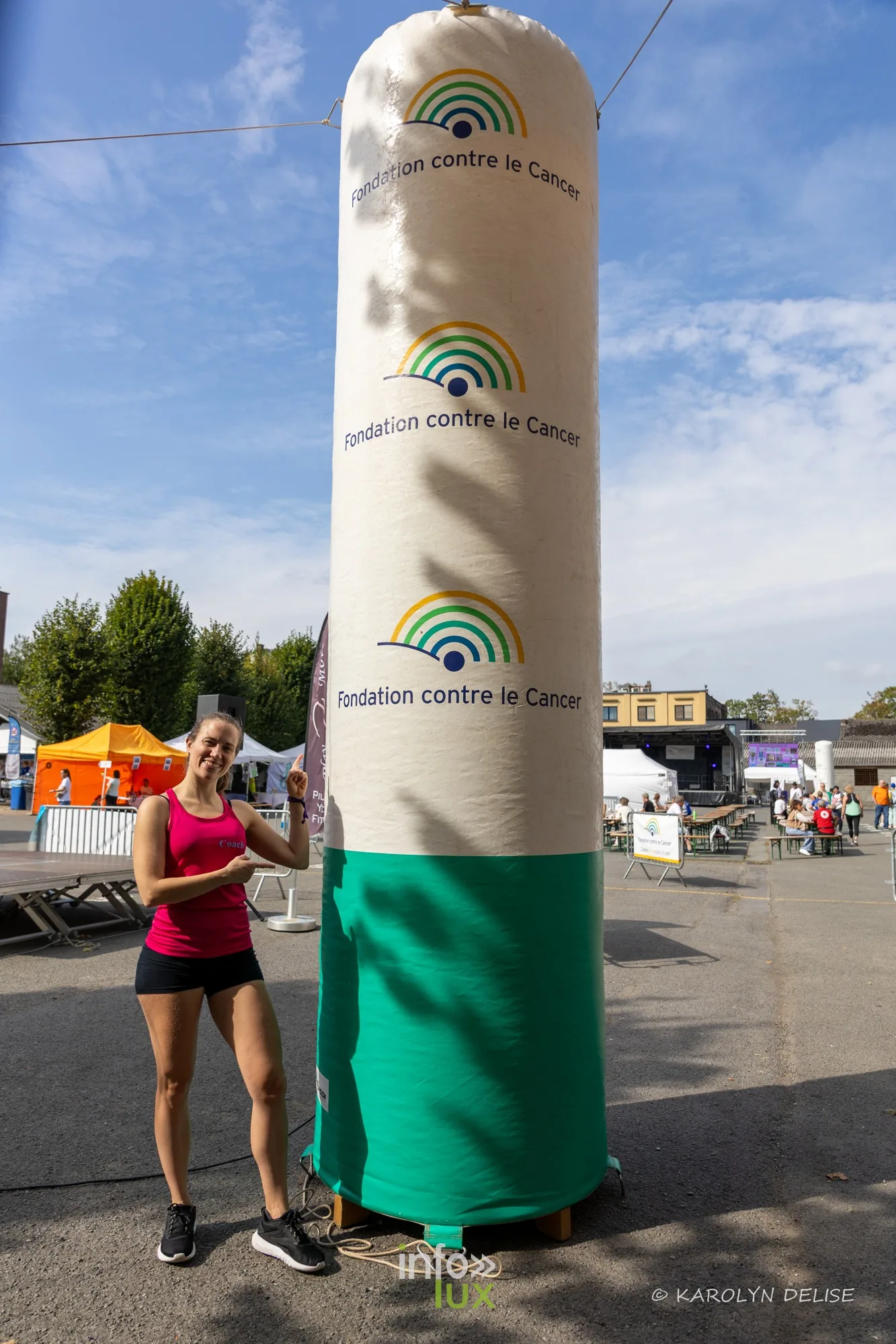 Structure gonflable aux couleurs de la Fondation contre le Cancer, Relais pour la Vie de Nivelles 2026