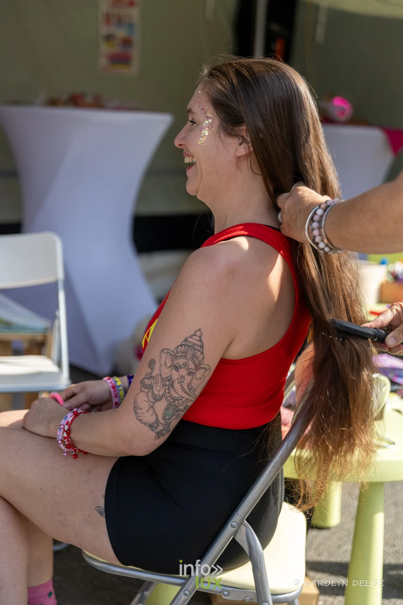 Stand et animatrices de zumba au village du Relais, Relais pour la Vie de Nivelles 2026