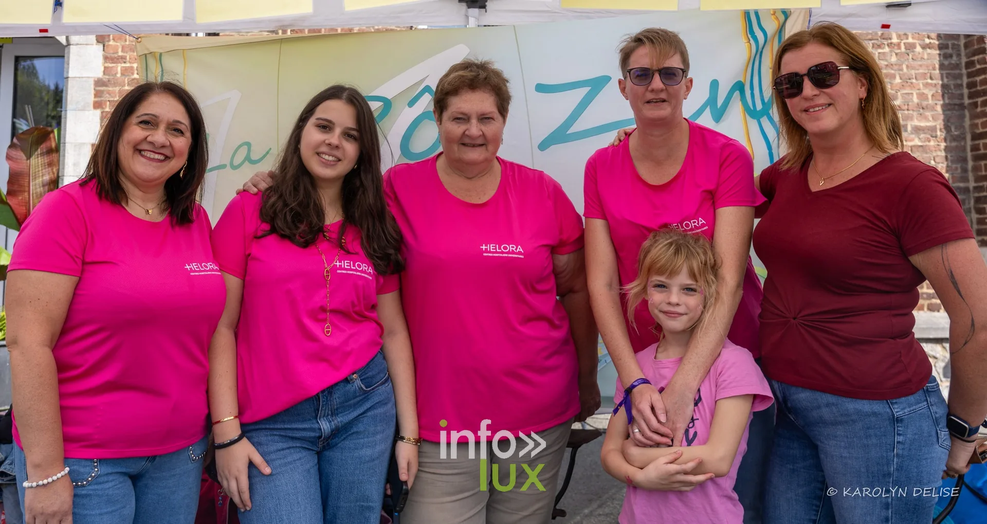 Équipe en t-shirt rose, Relais pour la Vie de Nivelles 2026