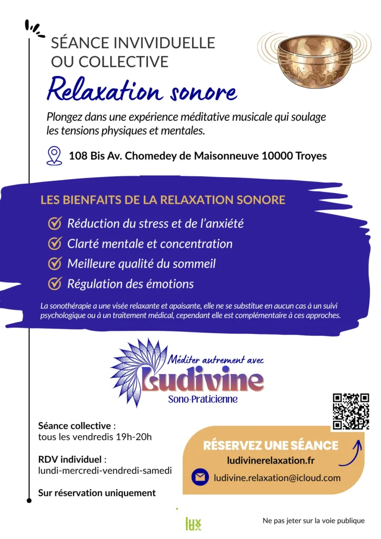 Troyes > Événement > Relaxation sonore pour évacuer le stress et les tensions