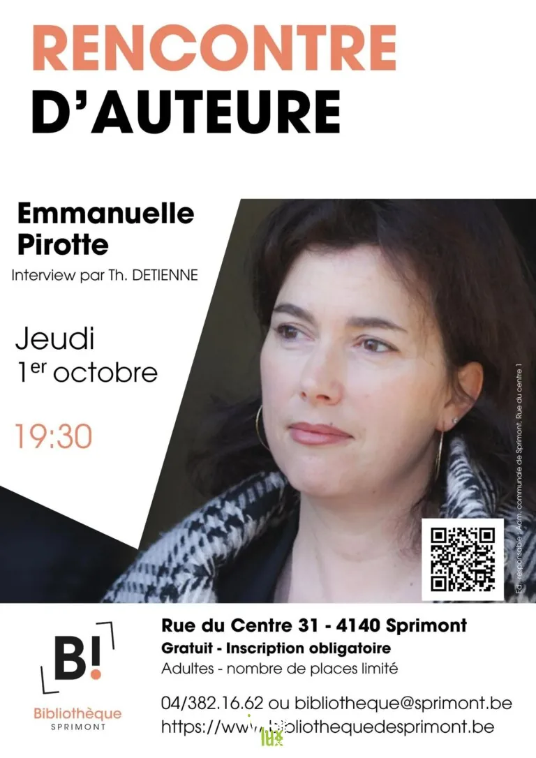 Sprimont > Rencontre > Rencontre d’auteure : Emmanuelle PIROTTE