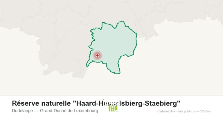 Carte de localisation de Réserve naturelle "Haard-Hesselsbierg-Staebierg" à Dudelange (Grand-Duché de Luxembourg)