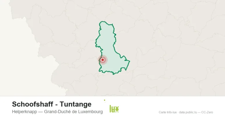Carte de localisation de Schoofshaff - Tuntange à Helperknapp (Grand-Duché de Luxembourg)