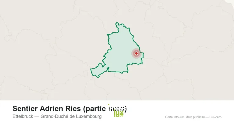 Carte de localisation de Sentier Adrien Ries (partie nord) à Ettelbruck (Grand-Duché de Luxembourg)