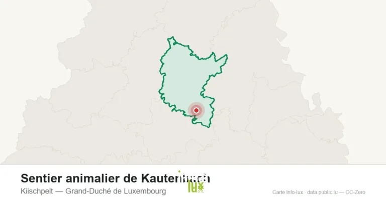 Carte de localisation de Sentier animalier de Kautenbach à Kiischpelt (Grand-Duché de Luxembourg)