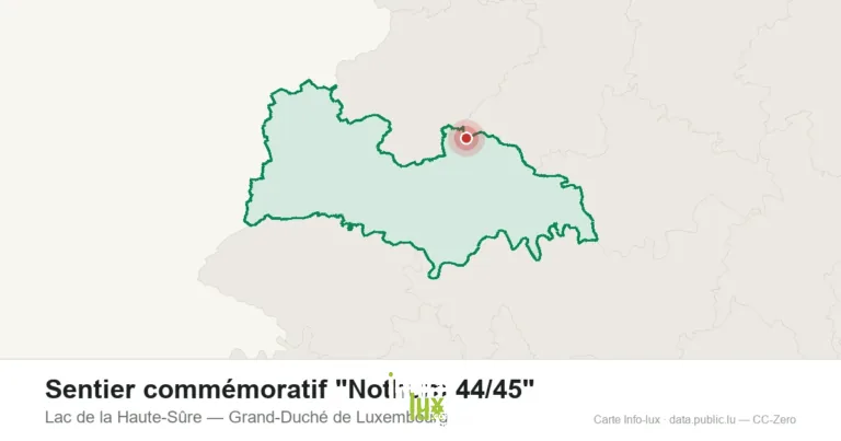 Carte de localisation de Sentier commémoratif "Nothum 44/45" à Lac de la Haute-Sûre (Grand-Duché de Luxembourg)