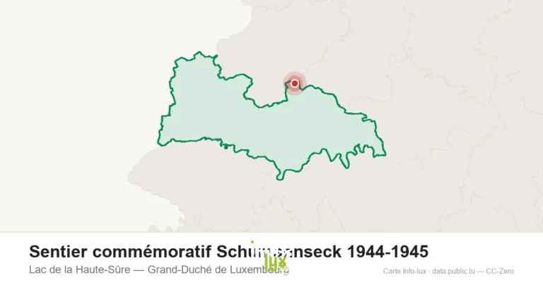Carte du point de départ de Sentier commémoratif Schumannseck 1944-1945 à Lac de la Haute-Sûre (Grand-Duché de Luxembourg)