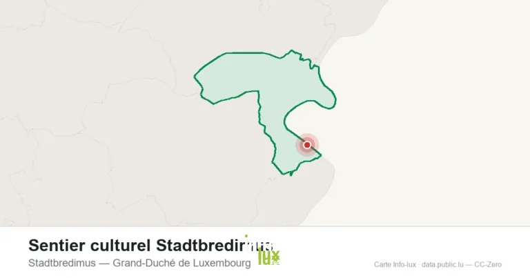 Carte de localisation de Sentier culturel Stadtbredimus à Stadtbredimus (Grand-Duché de Luxembourg)