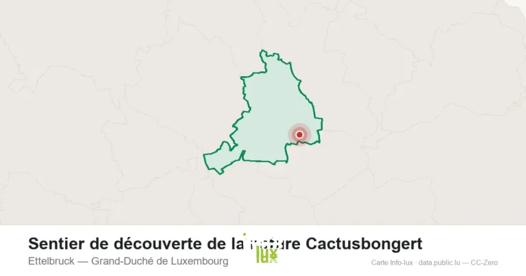Carte de localisation de Sentier de découverte de la nature Cactusbongert à Ettelbruck (Grand-Duché de Luxembourg)