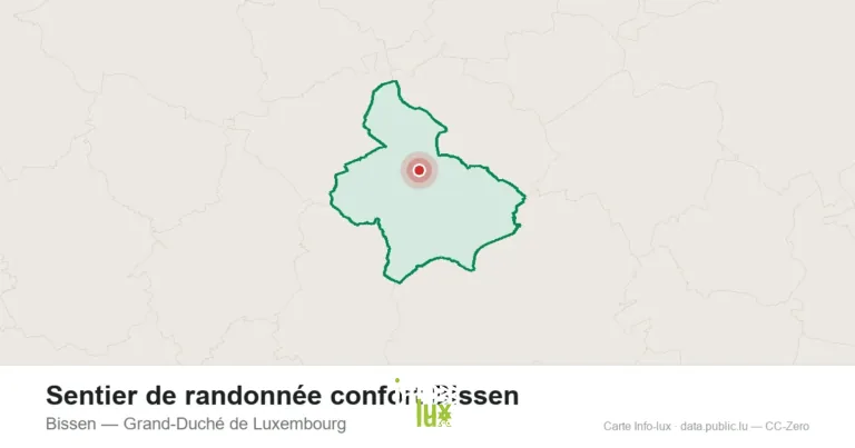 Carte du point de départ de Sentier de randonnée confort Bissen à Bissen (Grand-Duché de Luxembourg)