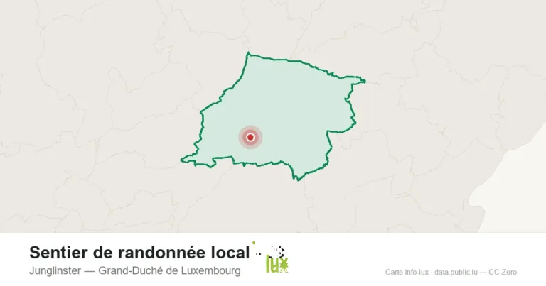 Carte de localisation de Sentier de randonnée local - J9 à Junglinster (Grand-Duché de Luxembourg)