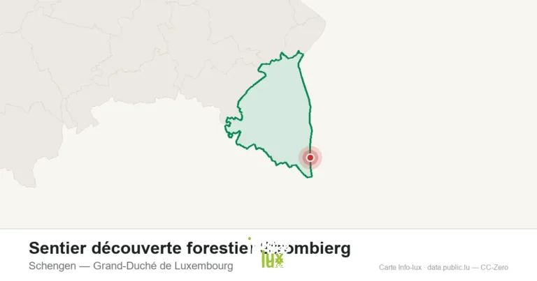 Carte de localisation de Sentier découverte forestier Strombierg à Schengen (Grand-Duché de Luxembourg)