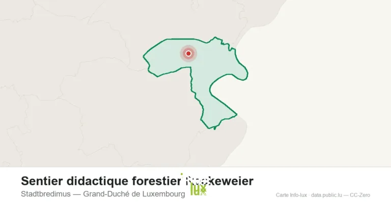 Carte de localisation de Sentier didactique forestier Rackeweier à Stadtbredimus (Grand-Duché de Luxembourg)