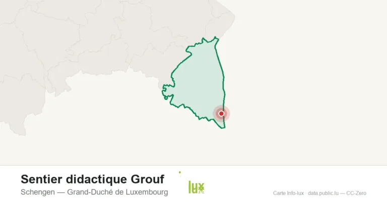 Carte de localisation de Sentier didactique Grouf à Schengen (Grand-Duché de Luxembourg)