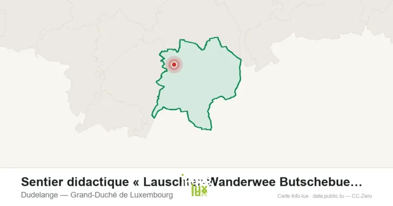 Carte de localisation de Sentier didactique « Lauschter-Wanderwee Butschebuerg » - Parcours audio-pédestre à Dudelange (Grand-Duché de Luxembourg)
