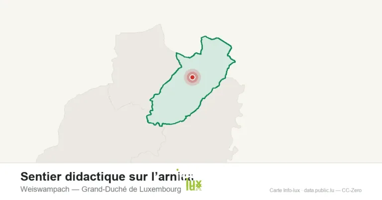 Carte de localisation de Sentier didactique sur l’arnica à Weiswampach (Grand-Duché de Luxembourg)