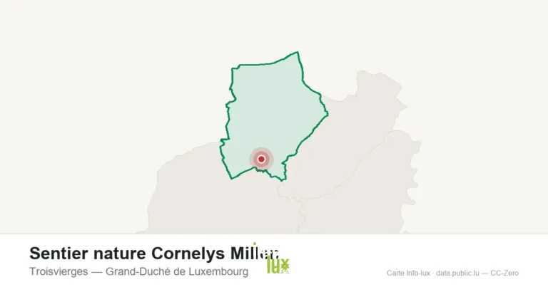 Carte de localisation de Sentier nature Cornelys Millen à Troisvierges (Grand-Duché de Luxembourg)