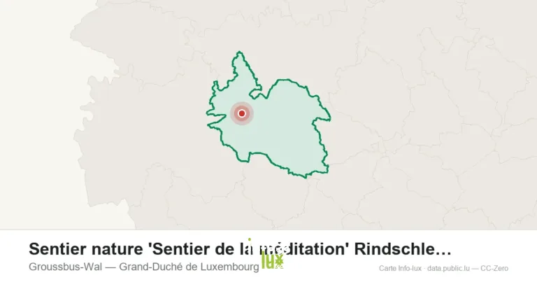 Carte de localisation de Sentier nature 'Sentier de la méditation' Rindschleiden à Groussbus-Wal (Grand-Duché de Luxembourg)