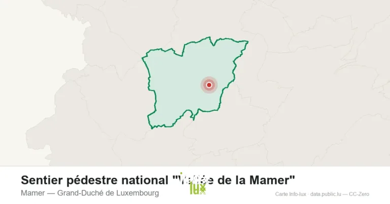 Carte de localisation de Sentier pédestre national "Vallée de la Mamer" à Mamer (Grand-Duché de Luxembourg)