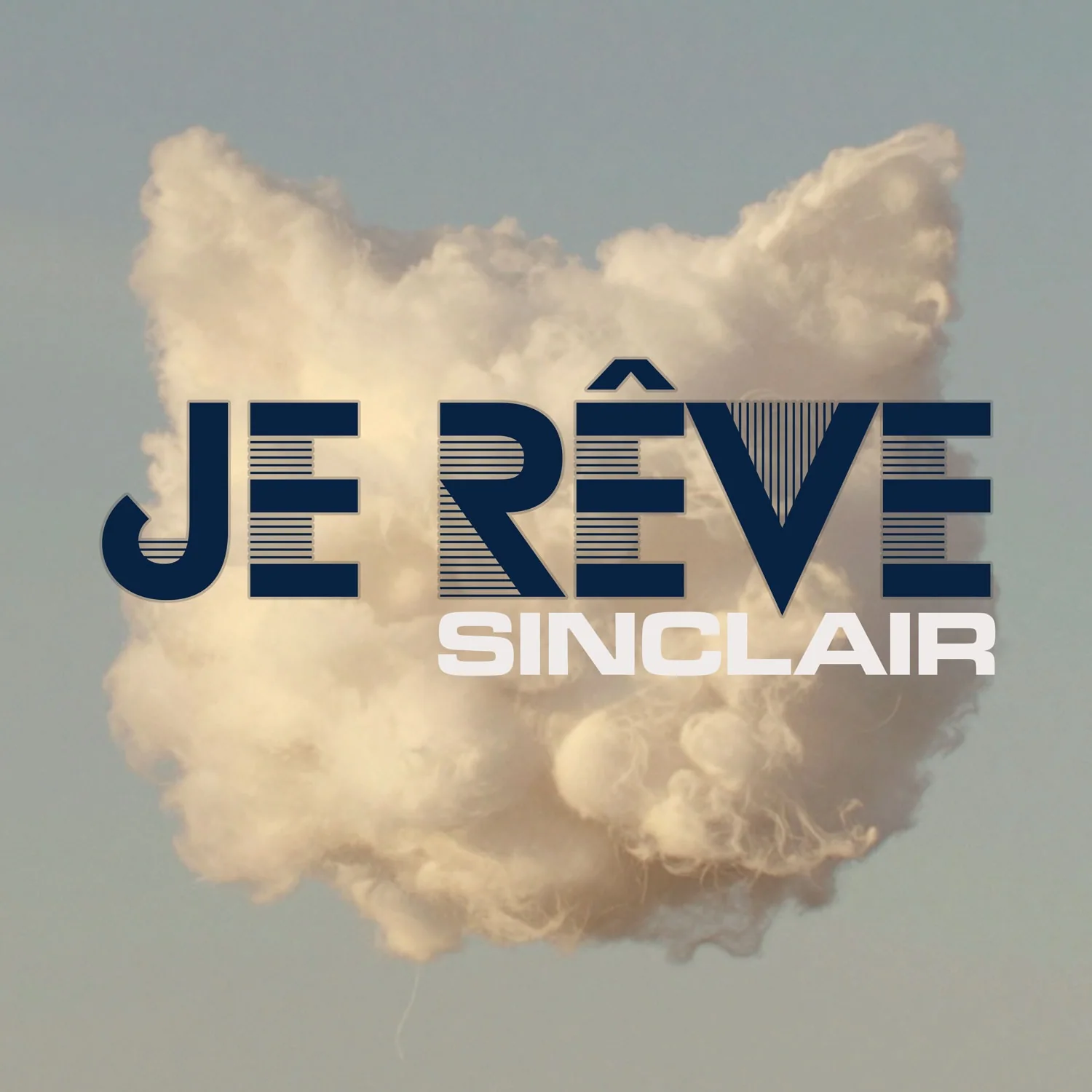 Pochette du single Je rêve de Sinclair : un nuage blanc en forme de cœur sur fond de ciel doré