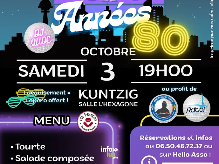 Kuntzig > Spectacle > Soirée Années 80 Caritative