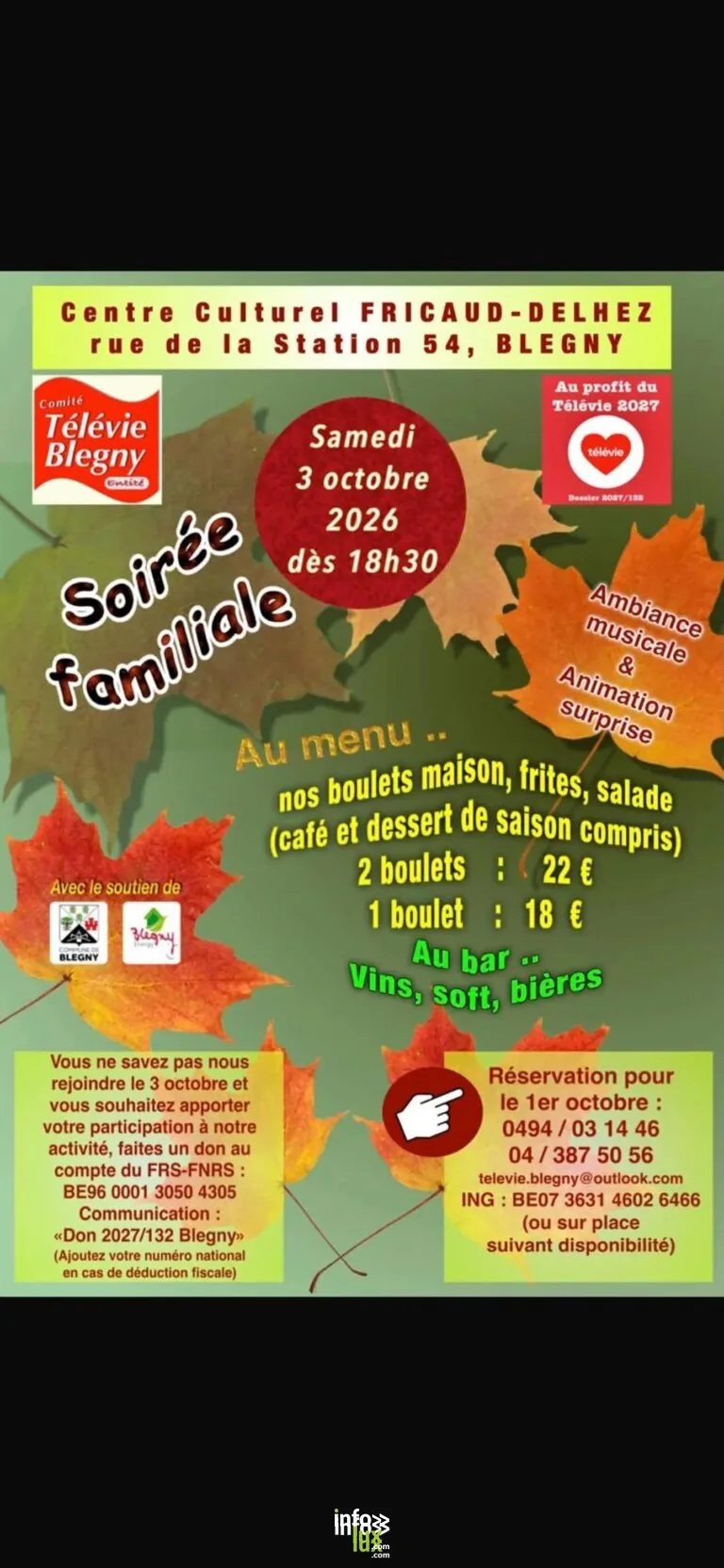 Blegny > Fête > Soirée familiale du Comité Télévie Blegny