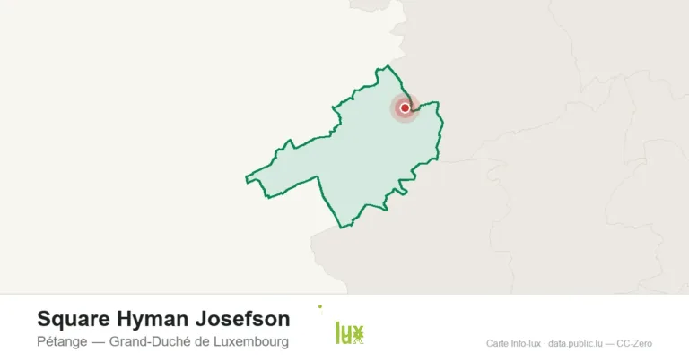 Carte de localisation de Square Hyman Josefson à Pétange (Grand-Duché de Luxembourg)