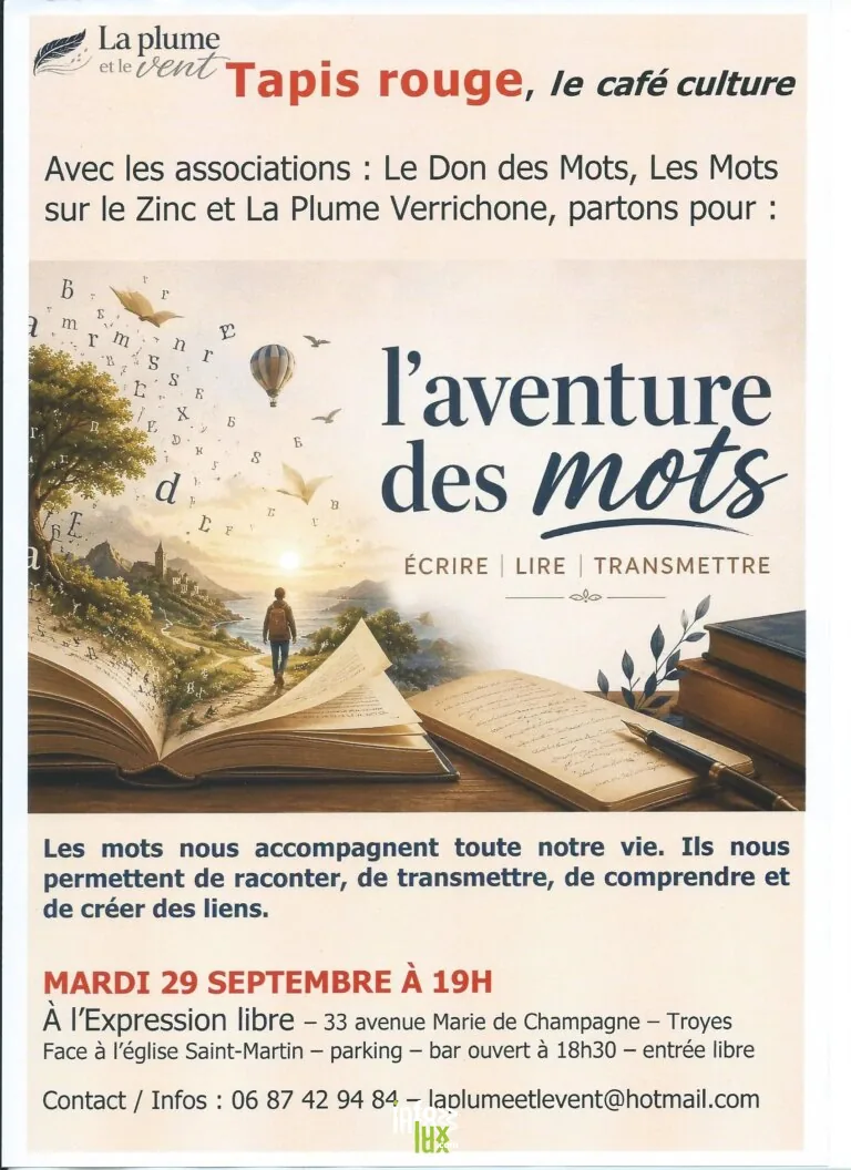Troyes > Événement > Tapis rouge, le café culture de La plume et le vent