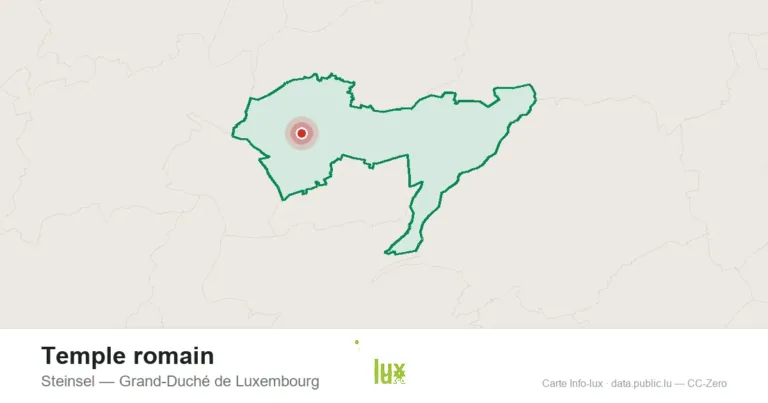 Carte de localisation de Temple romain à Steinsel (Grand-Duché de Luxembourg)