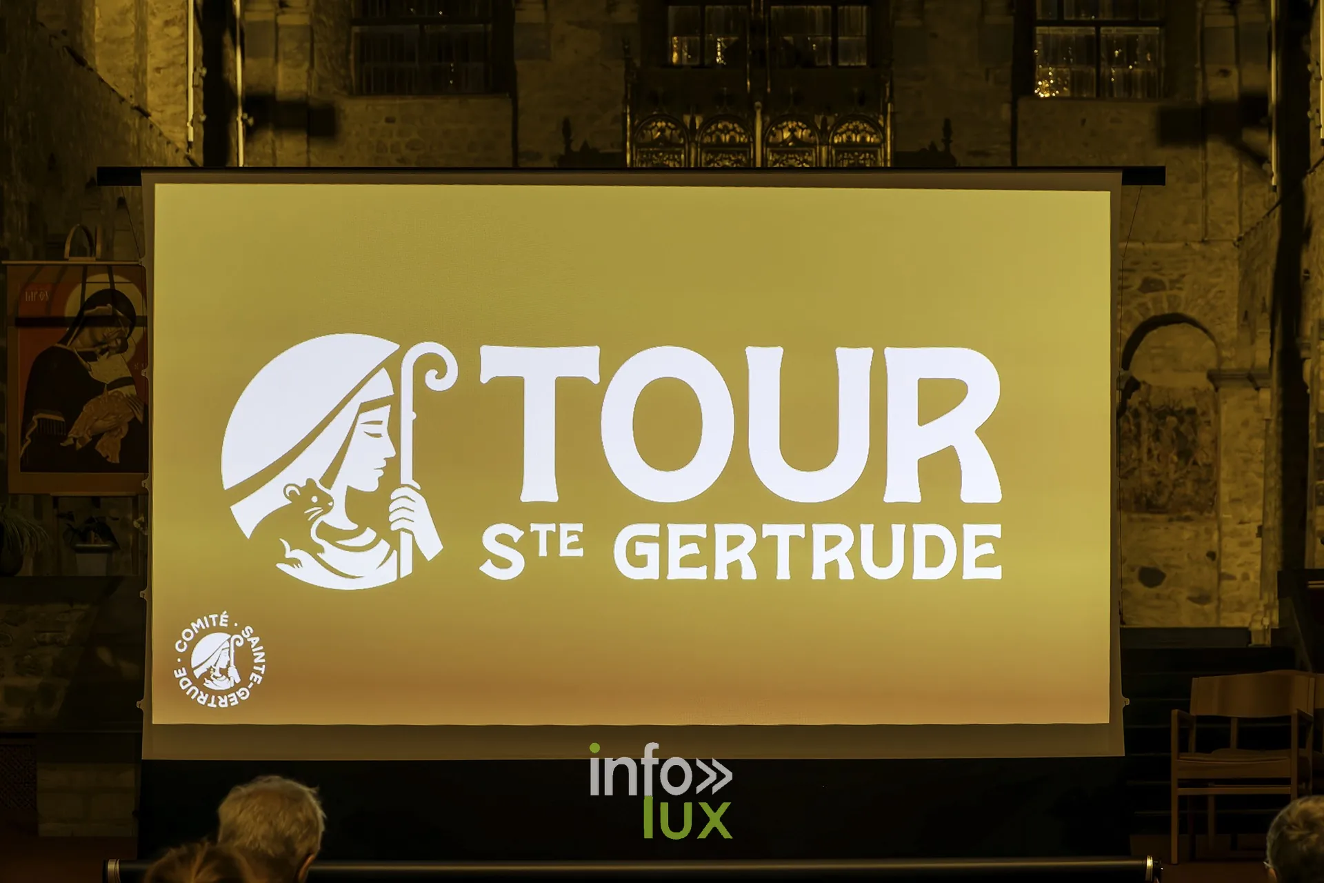 Écran affichant le logo Tour Ste Gertrude