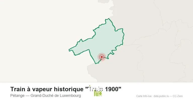 Carte de localisation de Train à vapeur historique "Train 1900" à Pétange (Grand-Duché de Luxembourg)