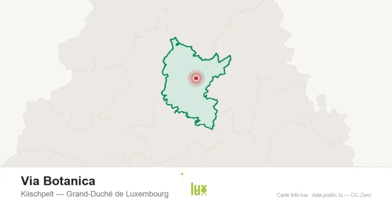 Carte du point de départ de Via Botanica à Kiischpelt (Grand-Duché de Luxembourg)
