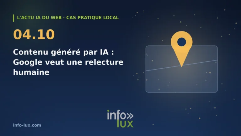 Bannière de l'actu IA du web du 04/10 : Google demande de vérifier à la main tout contenu généré par IA, balises comprises : le cas pratique d'une épicerie fine