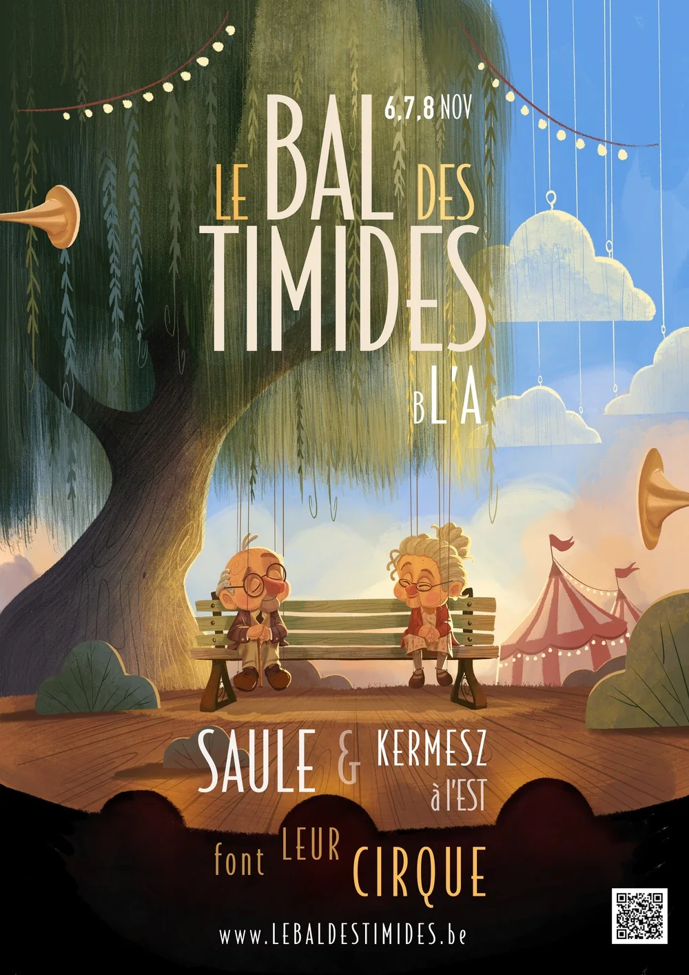 Affiche du Bal des timides, version saule pleureur, 6, 7 et 8 novembre 2026