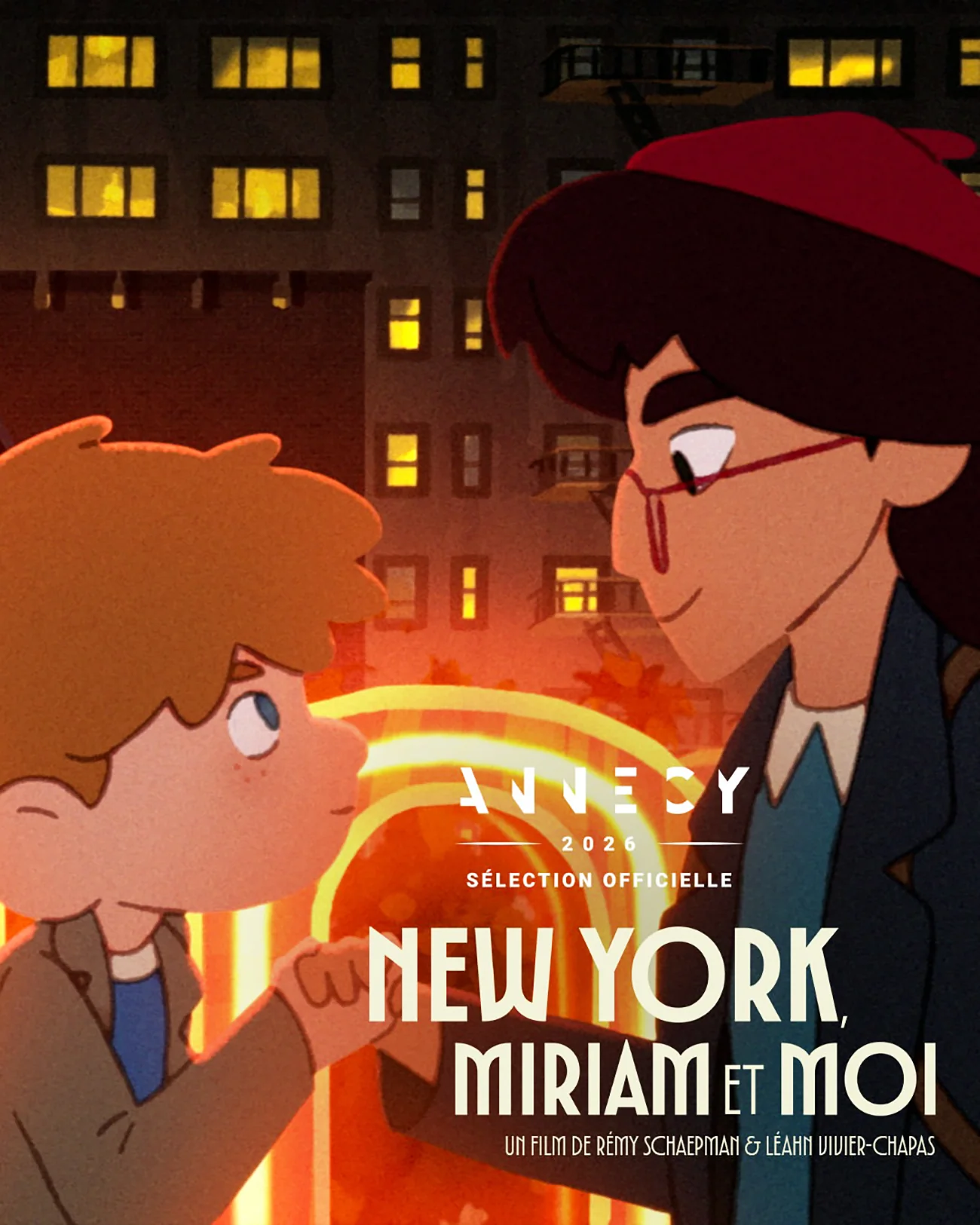 Affiche du film d’animation New York, Miriam et moi de Rémy Schaepman et Léahn Vivier-Chapas, sélection officielle Annecy 2026