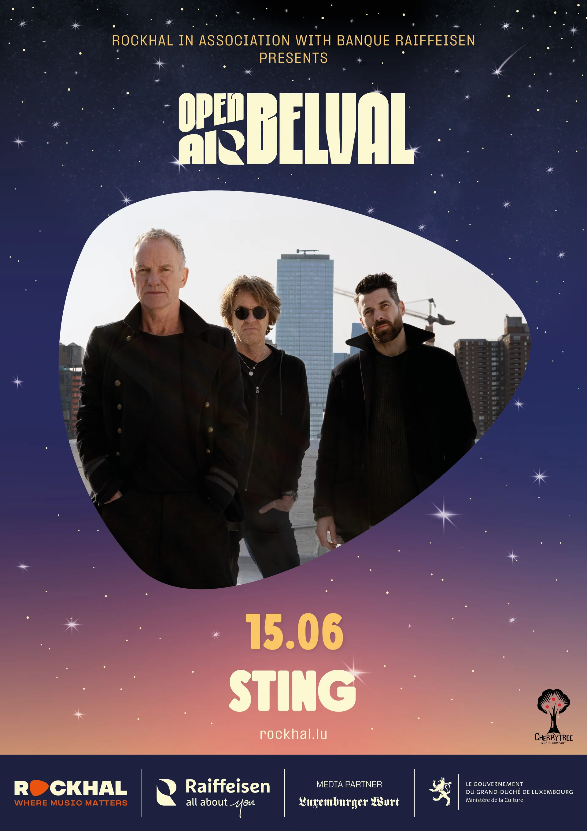 Affiche du concert de Sting à l’Open Air Belval, 15 juin 2027