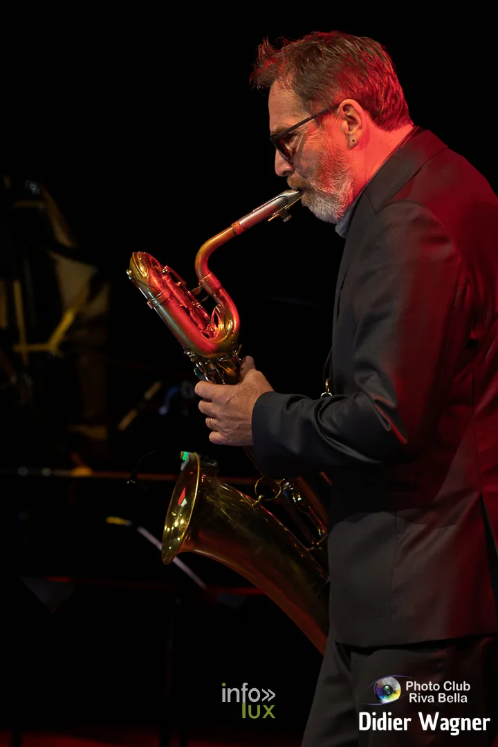 Alain Cupper Quintet, Académie de Musique de Braine-l’Alleud, 10 octobre 2026 : Alain Cupper au saxophone baryton (photo Didier Wagner, Photo-Club Riva-Bella)
