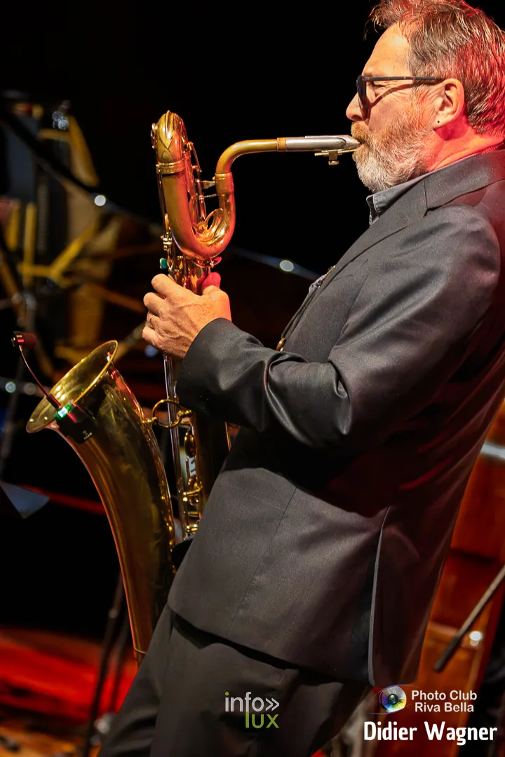 Alain Cupper Quintet, Académie de Musique de Braine-l’Alleud, 10 octobre 2026 : Alain Cupper au saxophone baryton (photo Didier Wagner, Photo-Club Riva-Bella)