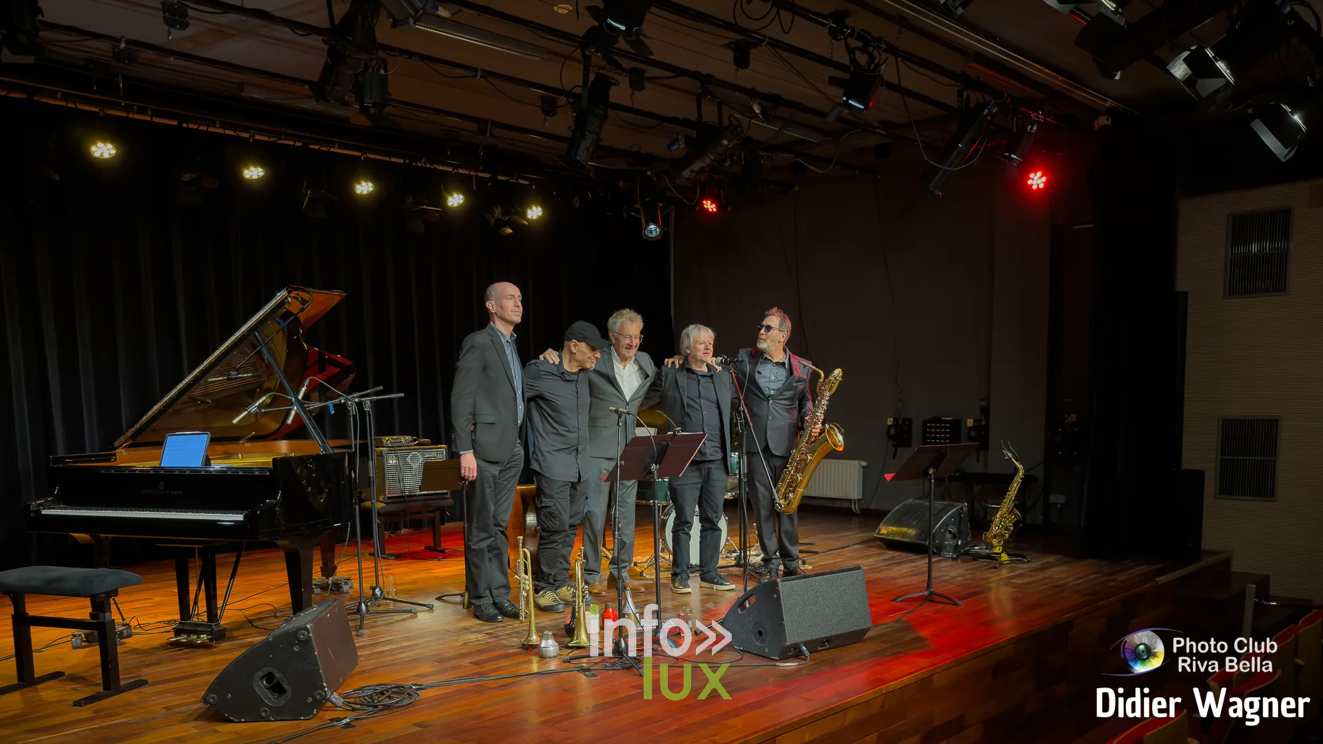 Alain Cupper Quintet, Académie de Musique de Braine-l’Alleud, 10 octobre 2026 : l’Alain Cupper Quintet sur la scène de l’Académie de Musique (photo Didier Wagner, Photo-Club Riva-Bella)
