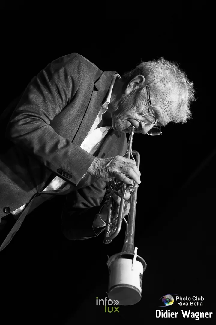 Alain Cupper Quintet, Académie de Musique de Braine-l’Alleud, 10 octobre 2026 : René De Smaele à la trompette (photo Didier Wagner, Photo-Club Riva-Bella)