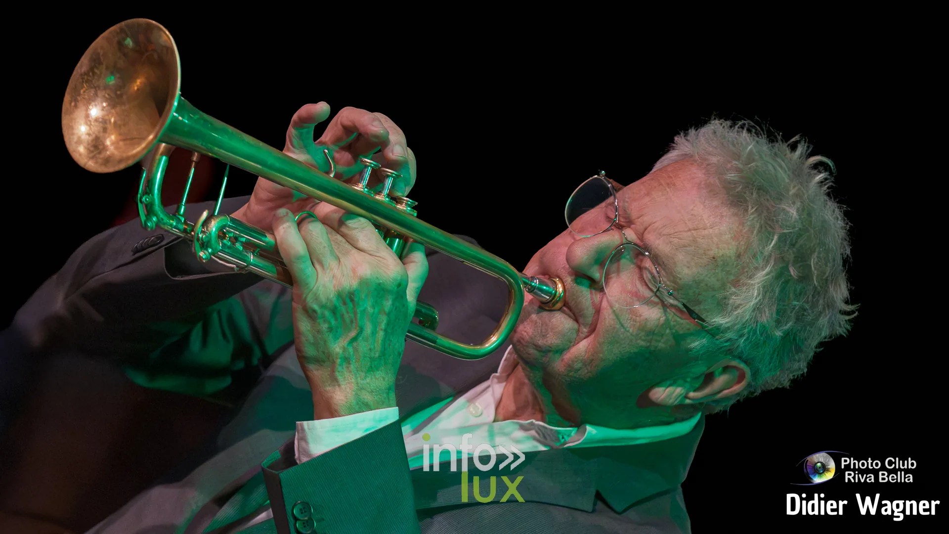 Alain Cupper Quintet, Académie de Musique de Braine-l’Alleud, 10 octobre 2026 : René De Smaele à la trompette (photo Didier Wagner, Photo-Club Riva-Bella)