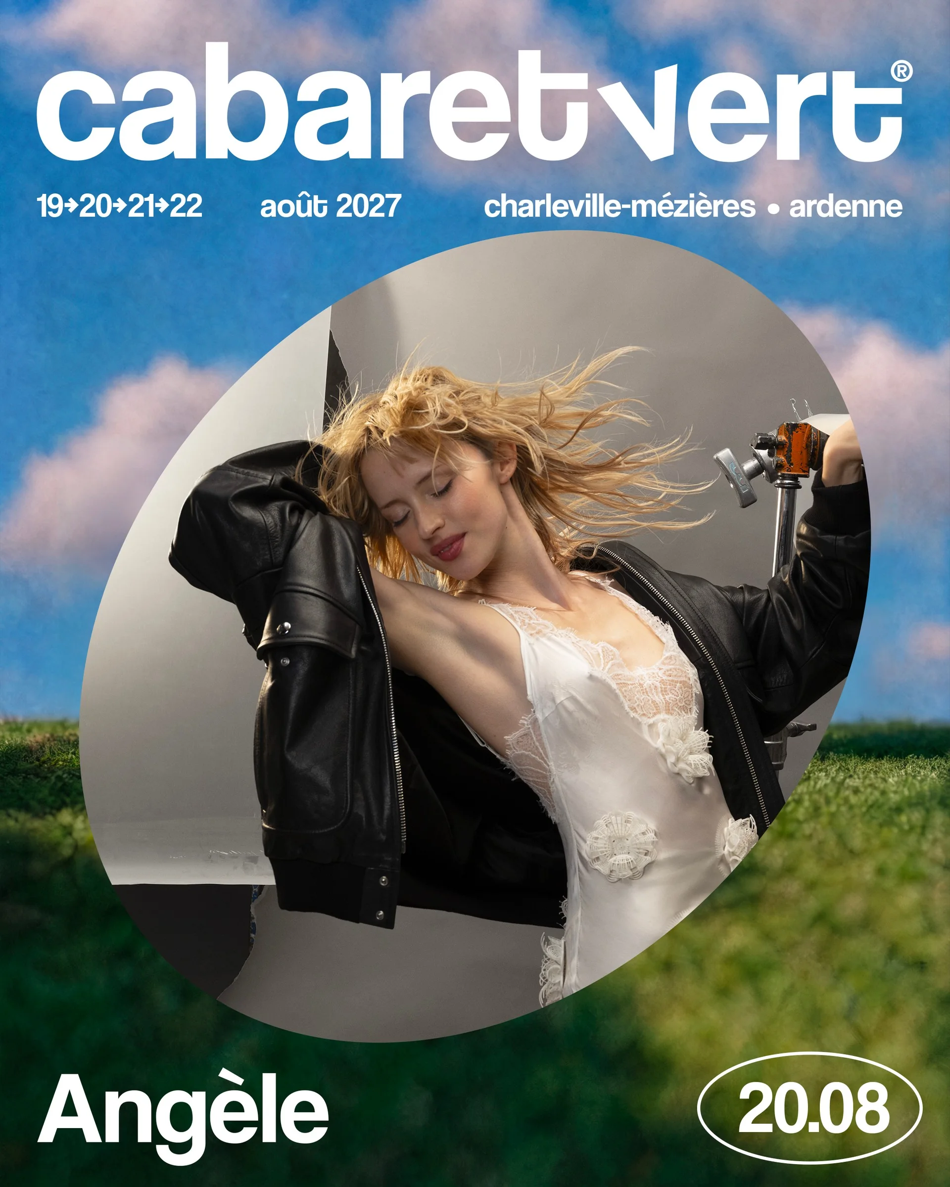Visuel du Cabaret Vert 2027 annonçant Angèle le 20 août