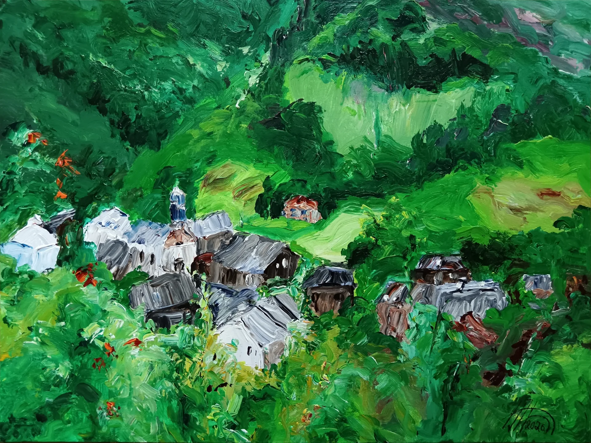« Hameau de Laviot », tableau d’Antoine Juliens