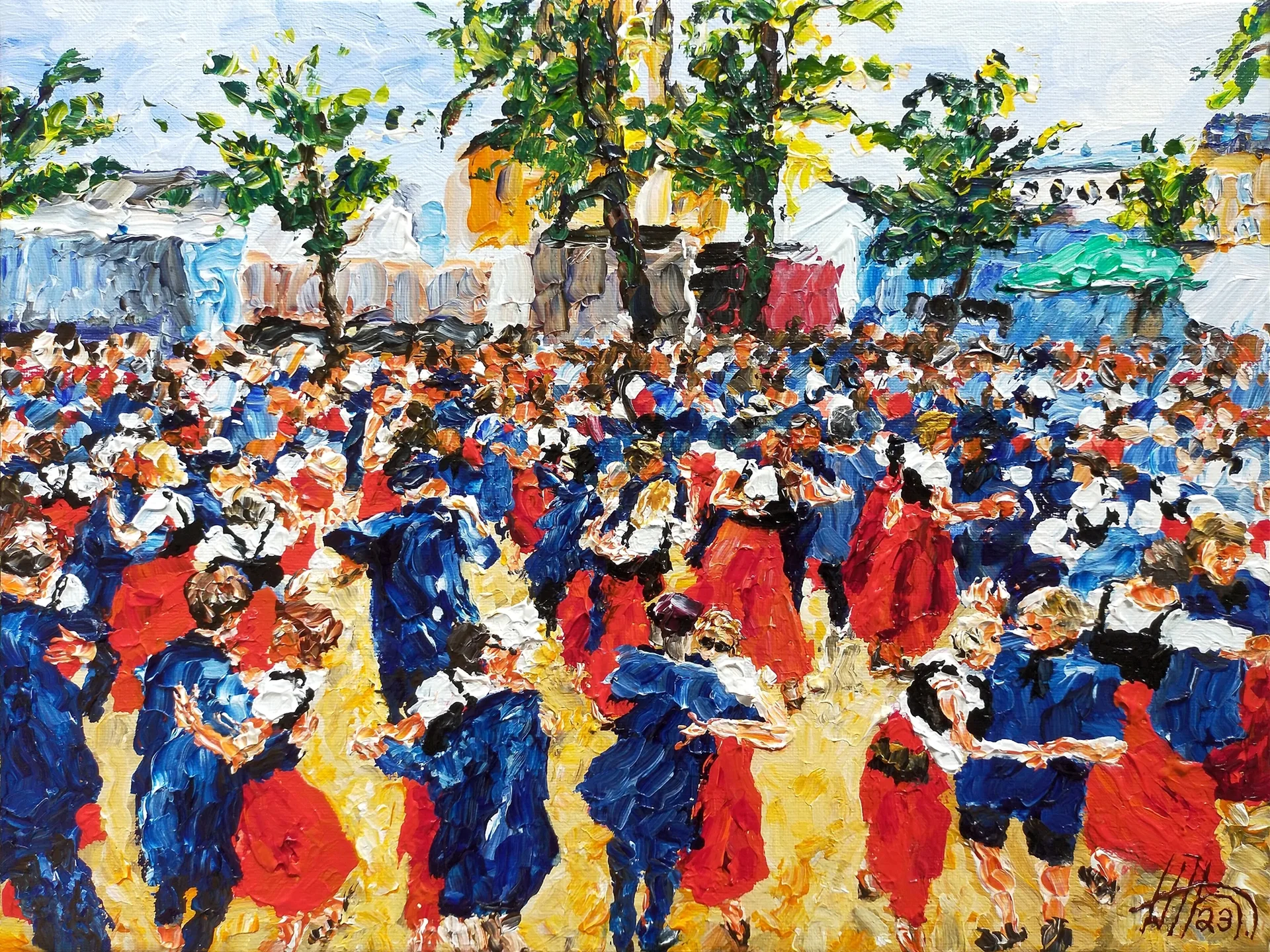 « Un 22 août sur la place », tableau d’Antoine Juliens
