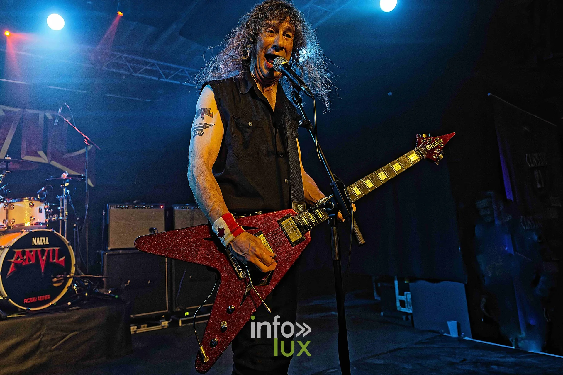 Anvil sur la scène du Zik-Zak d’Ittre, 21 octobre 2026, soirée Anvil, Killer et Spirit War (photo Sante Broccolo)
