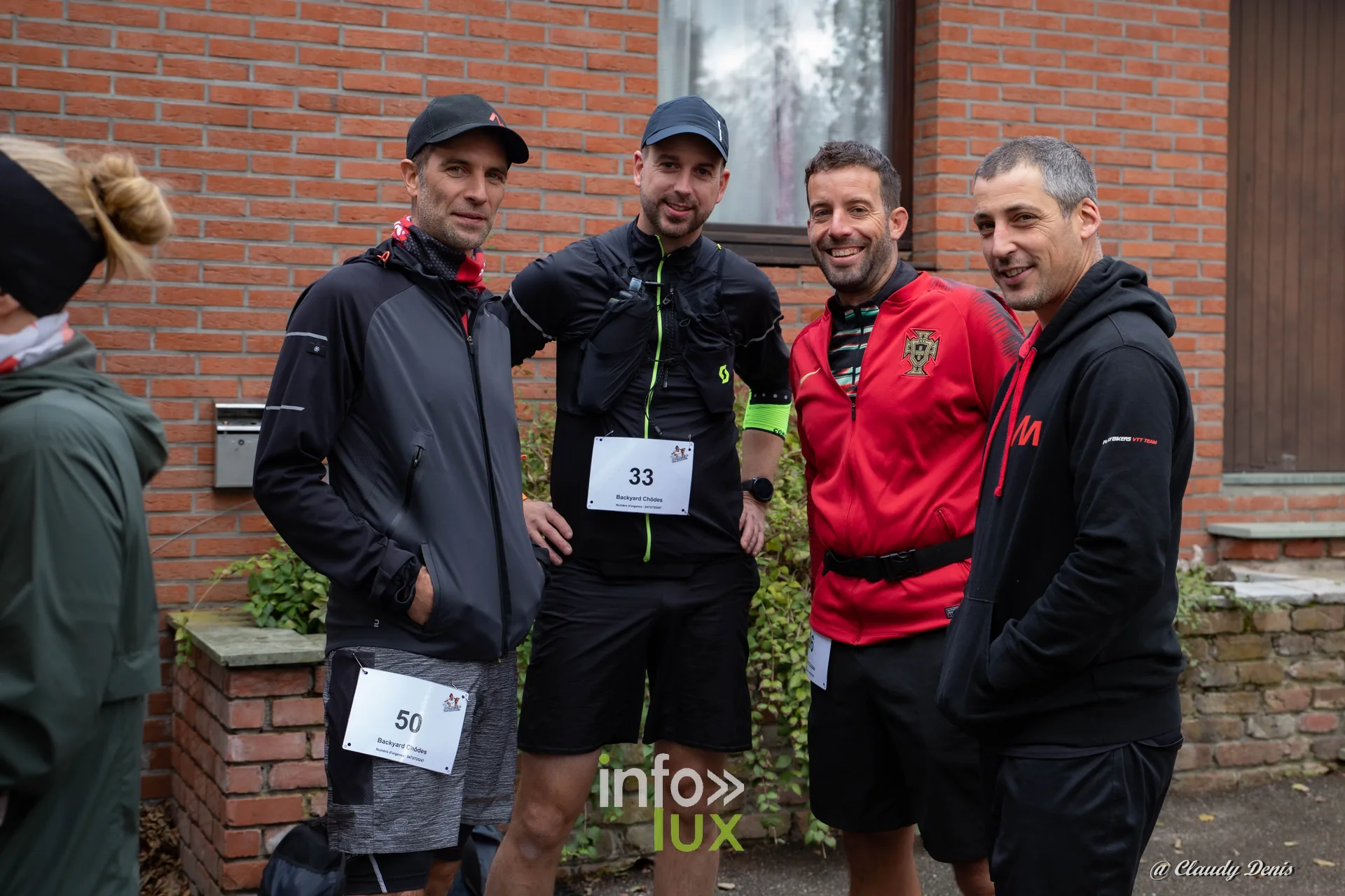 Backyard de Chôdes 2026 à Malmedy : quatre coureurs avant le départ (photo Claudy Denis)